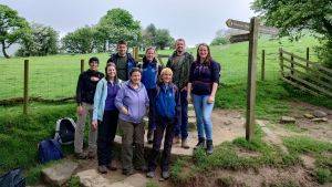 The IUCN UK Peatland Programme team at the base of Kinder Scout