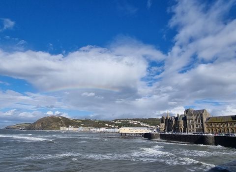View of the coastline of Aberystwyth